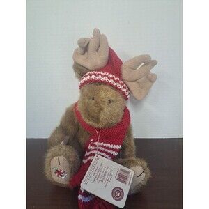 2003 Boyds Bears The Head Bean Collection Lester Mintly 12in Plush Reindeer